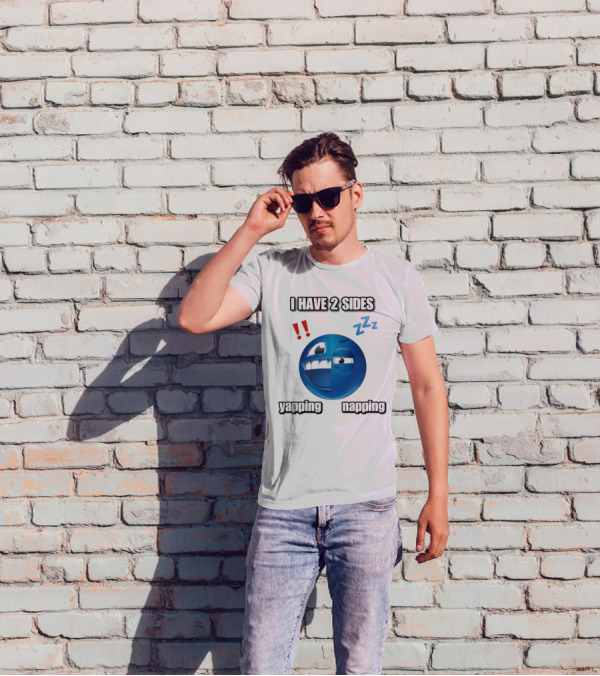 I Have 2 Sides Yapping And Napping Emoji Face With Exclamation And Sleep Symbols T-Shirt