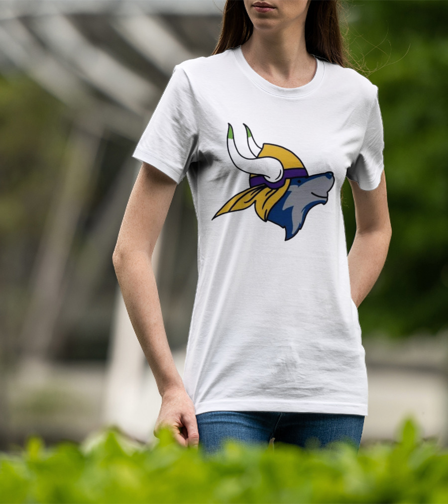 Minnesota Timbervikes Wolf And Viking Helmet Mashup T-Shirt