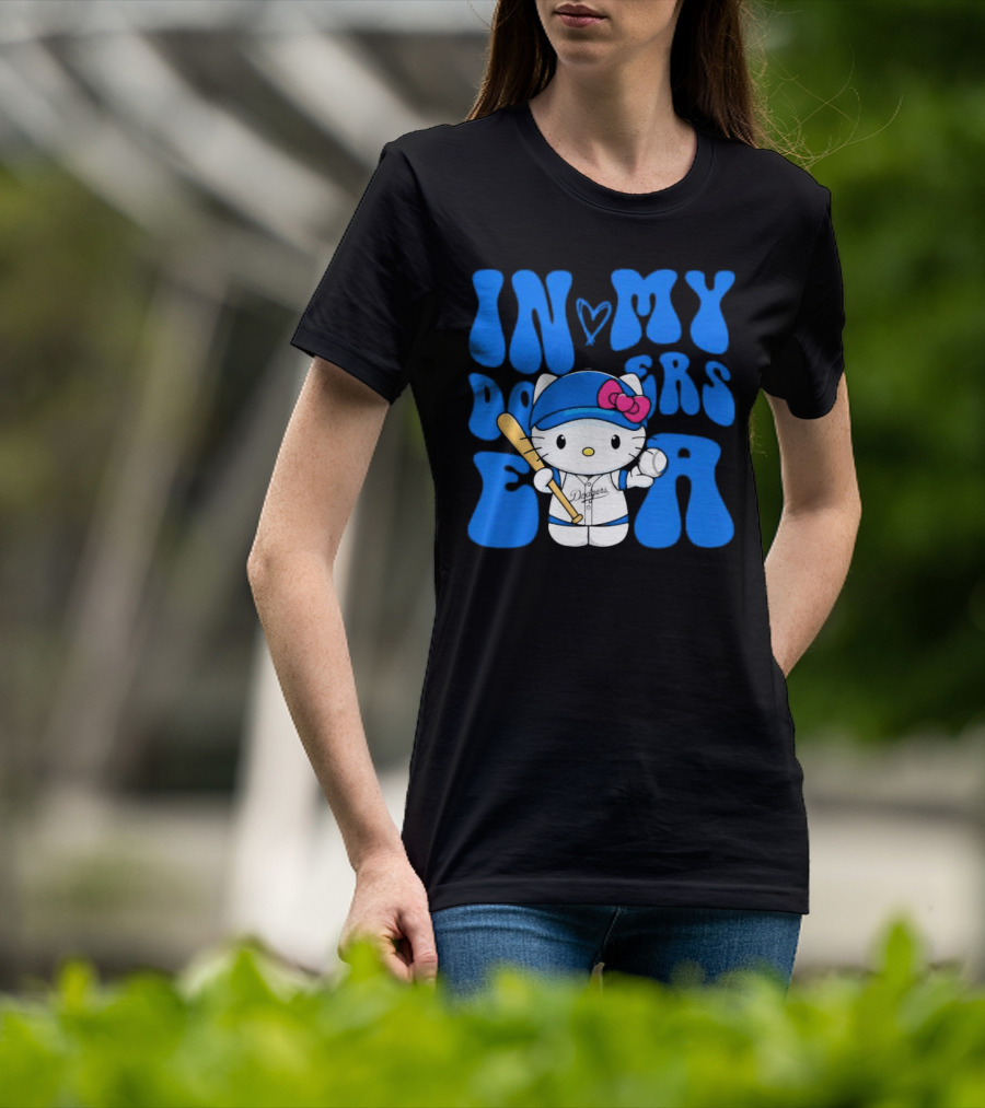 In My Dodgers Era Hello Kitty Baseball T-Shirt