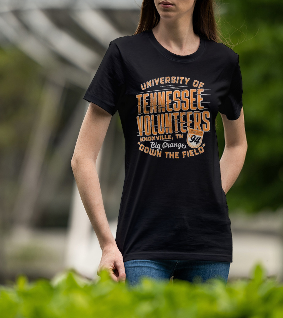 University Of Tennessee Volunteers Knoxville Big Orange Down The Field Established 94 T-Shirt