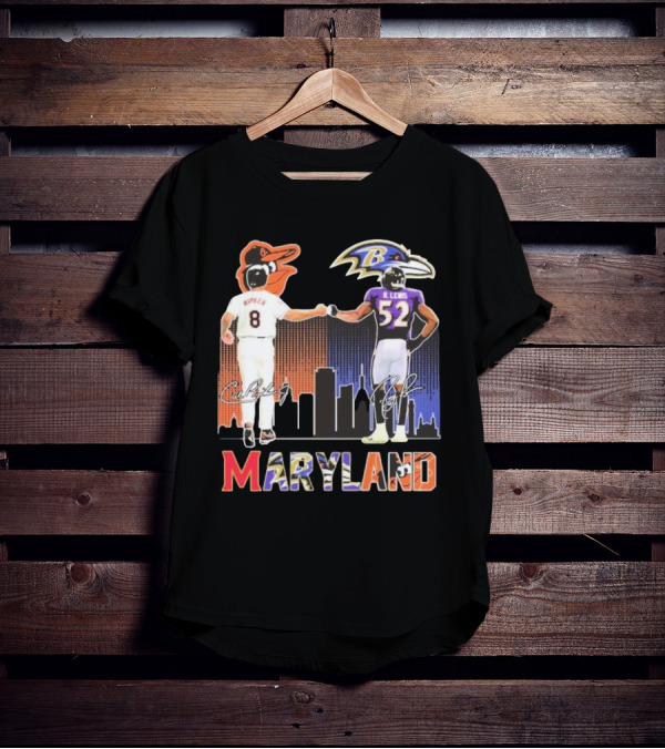 Maryland Sports Baltimore Orioles Ripken Baltimore Ravens Lewis Signatures T-Shirt