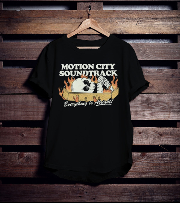Motion City Soundtrack Everything Is Alright Coffin Skull Flames T-Shirt