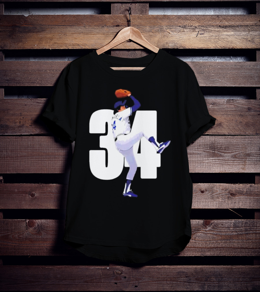 34 Fernando Valenzuela Pitcher Los Angeles Dodgers T-Shirt