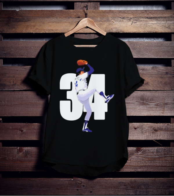 34 Fernando Valenzuela Pitcher Los Angeles Dodgers T-Shirt