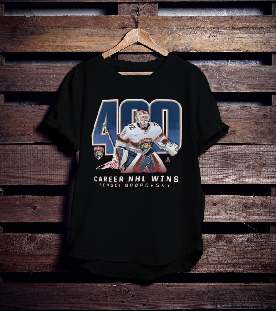 Sergei Bobrovsky 400 Career NHL Wins Florida Panthers T-Shirt