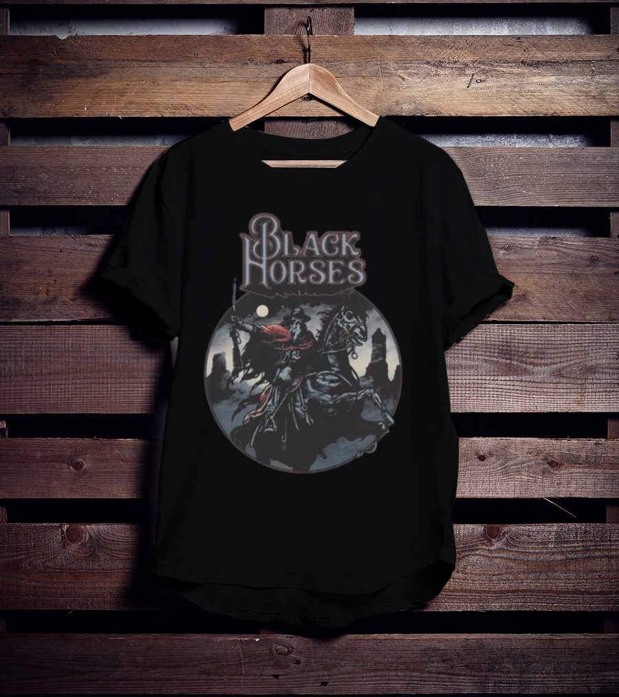 Black Horses Moonlit Knight T-Shirt