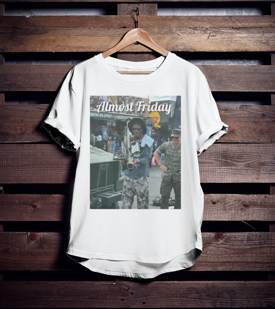 Almost Friday Military Style Rocket Launcher Urban Scene T-Shirt