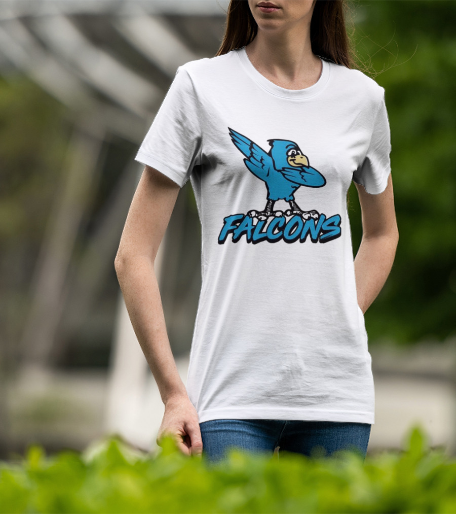 Ft Wright Falcons Mascot Dab Pose With Falcons Text T-Shirt