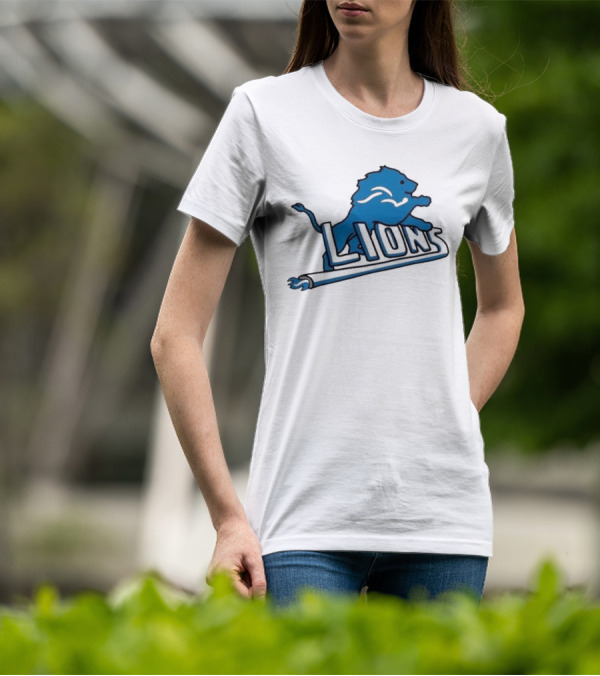 NFL X NBA Lions Pistons Logo Mashup T-Shirt