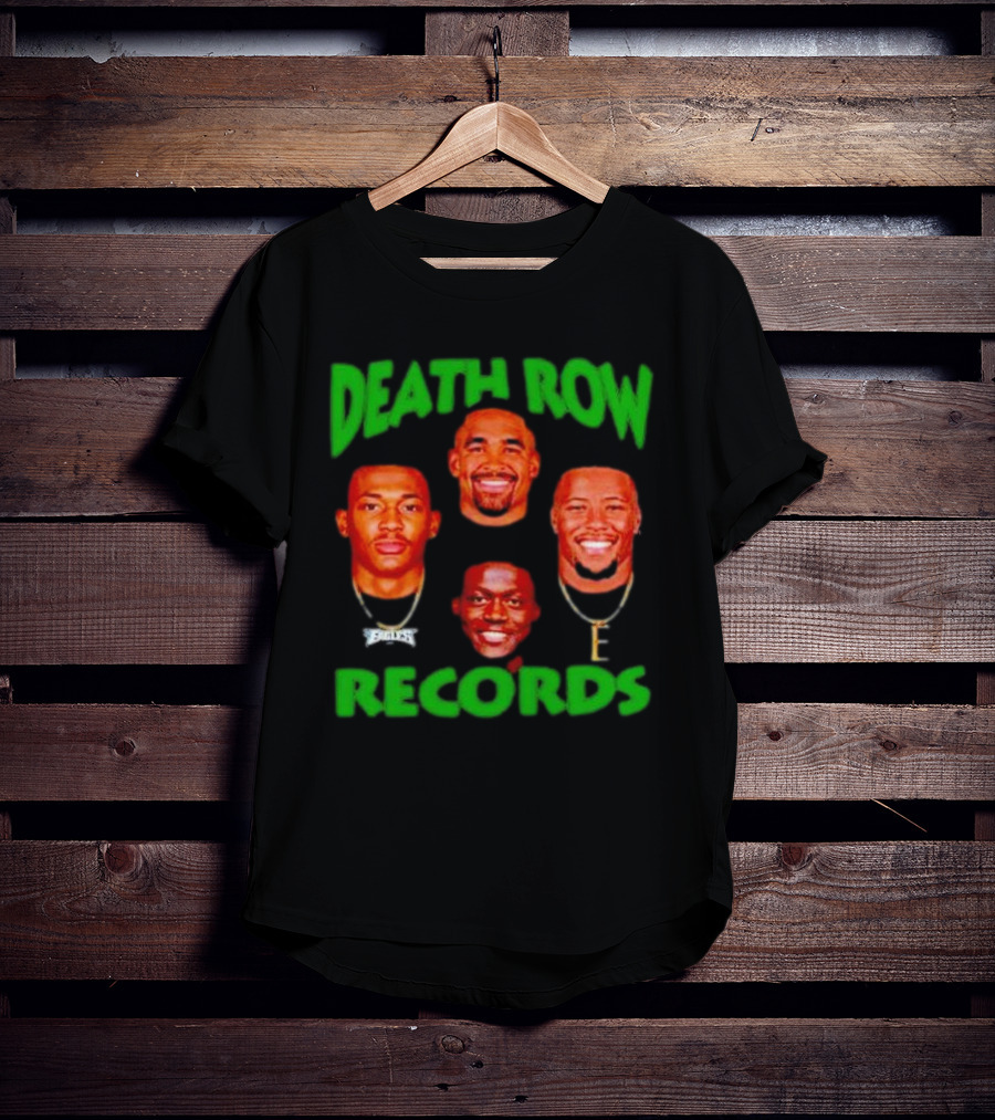 Philadelphia Eagles Death Row Records AJ Brown Jalen Hurts Devonta Smith Saquon Barkley T-Shirt