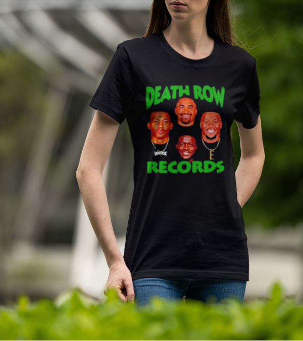 Philadelphia Eagles Death Row Records AJ Brown Jalen Hurts Devonta Smith Saquon Barkley T-Shirt