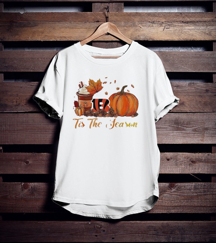 Cincinnati Bengals Tis The Season Pumpkin Latte Autumn T-Shirt