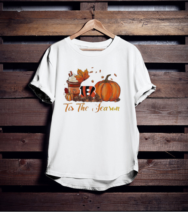 Cincinnati Bengals Tis The Season Pumpkin Latte Autumn T-Shirt
