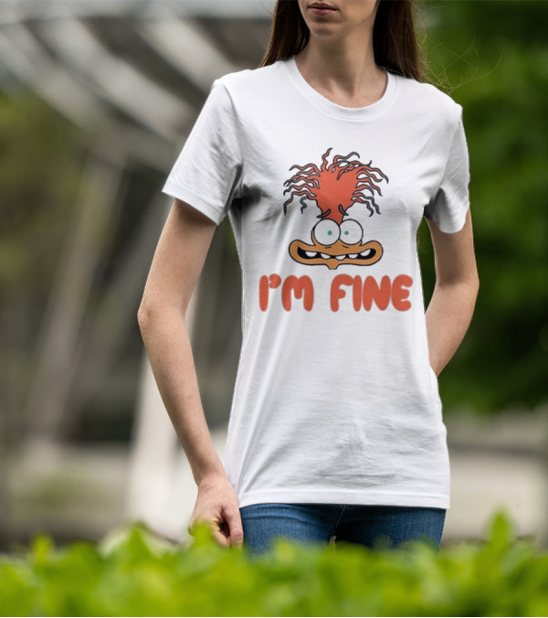 Mel Mitchell Wearing Inside Out 2 I'm Fine Anxiety Rugrats Style Character T-Shirt