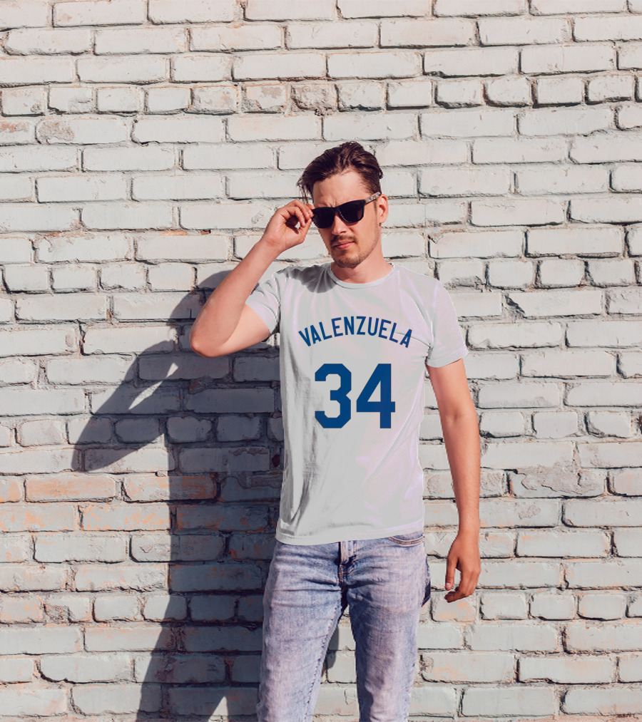 Valenzuela 34 Los Angeles Dodgers Fernando Valenzuela Iconic Baseball Jersey Number T-Shirt
