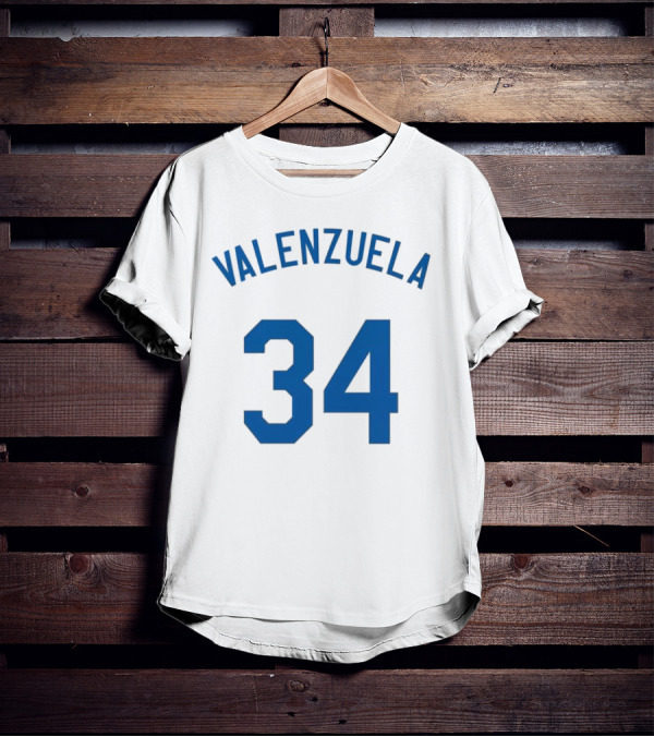 Valenzuela 34 Los Angeles Dodgers Fernando Valenzuela Iconic Baseball Jersey Number T-Shirt