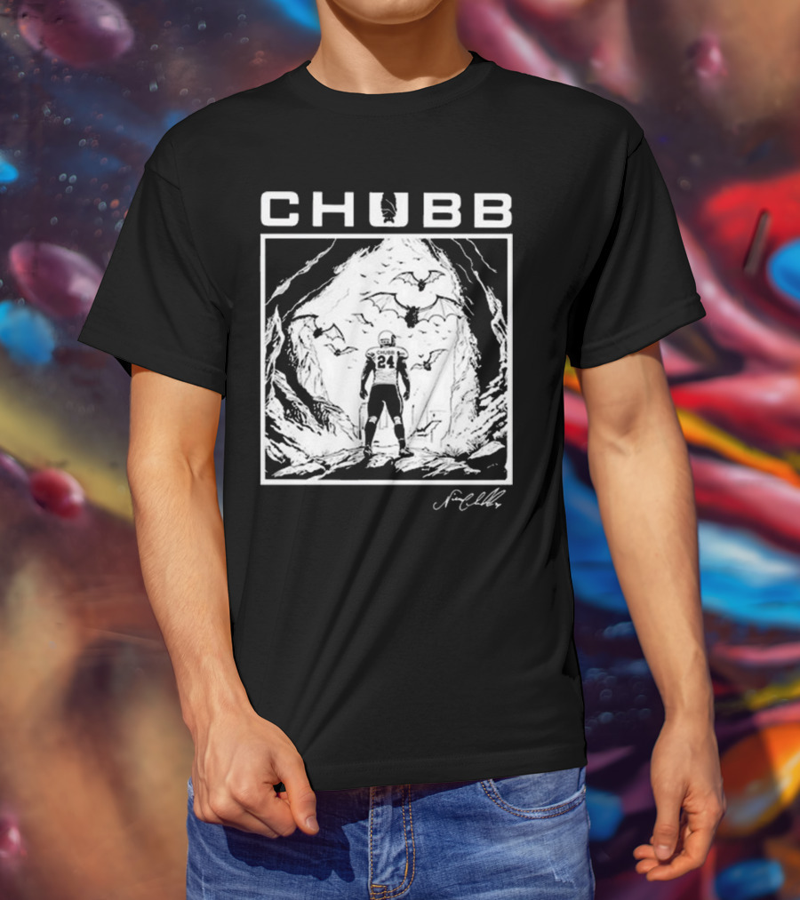 Cleveland Chubb 24 Bat Cave Scene By Nick Chubb T-Shirt