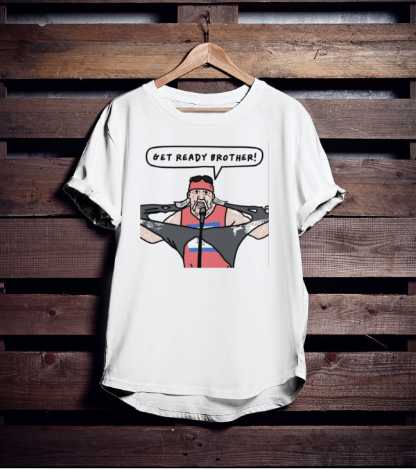 Get Ready Brother Hulk Hogan Shirt Ripping Microphone Comic T-Shirt