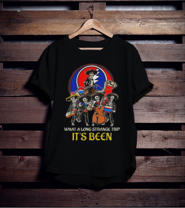 Grateful Dead What A Long Strange Trip It’s Been Skeleton Band Steal Your Face T-Shirt