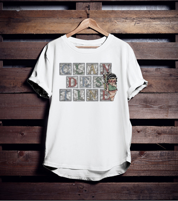 Clandestine Industries Fairy Letters Block Design With Cartoon Fairy T-Shirt