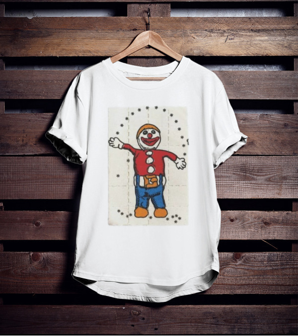 Psychedelic Acid Clown With Happy Expression Surrounded By Stars T-Shirt