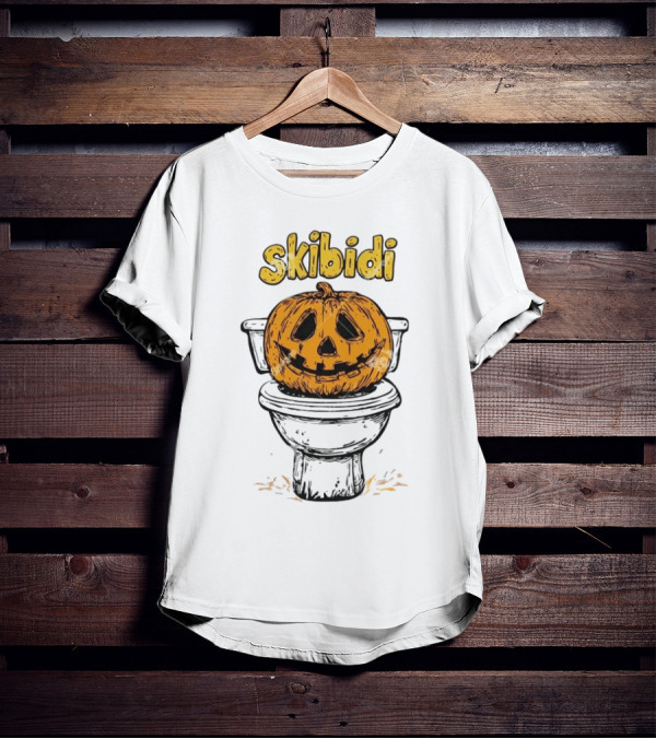 Skibidi Pumpkin On Toilet Jack-o'-Lantern T-Shirt