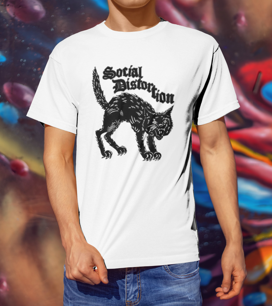Social Distortion Black Kat Meow T-Shirt