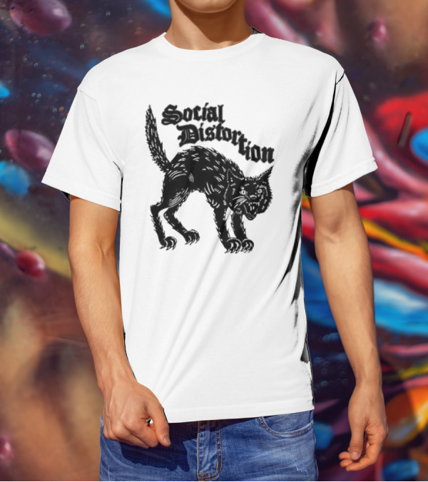Social Distortion Black Kat Meow T-Shirt