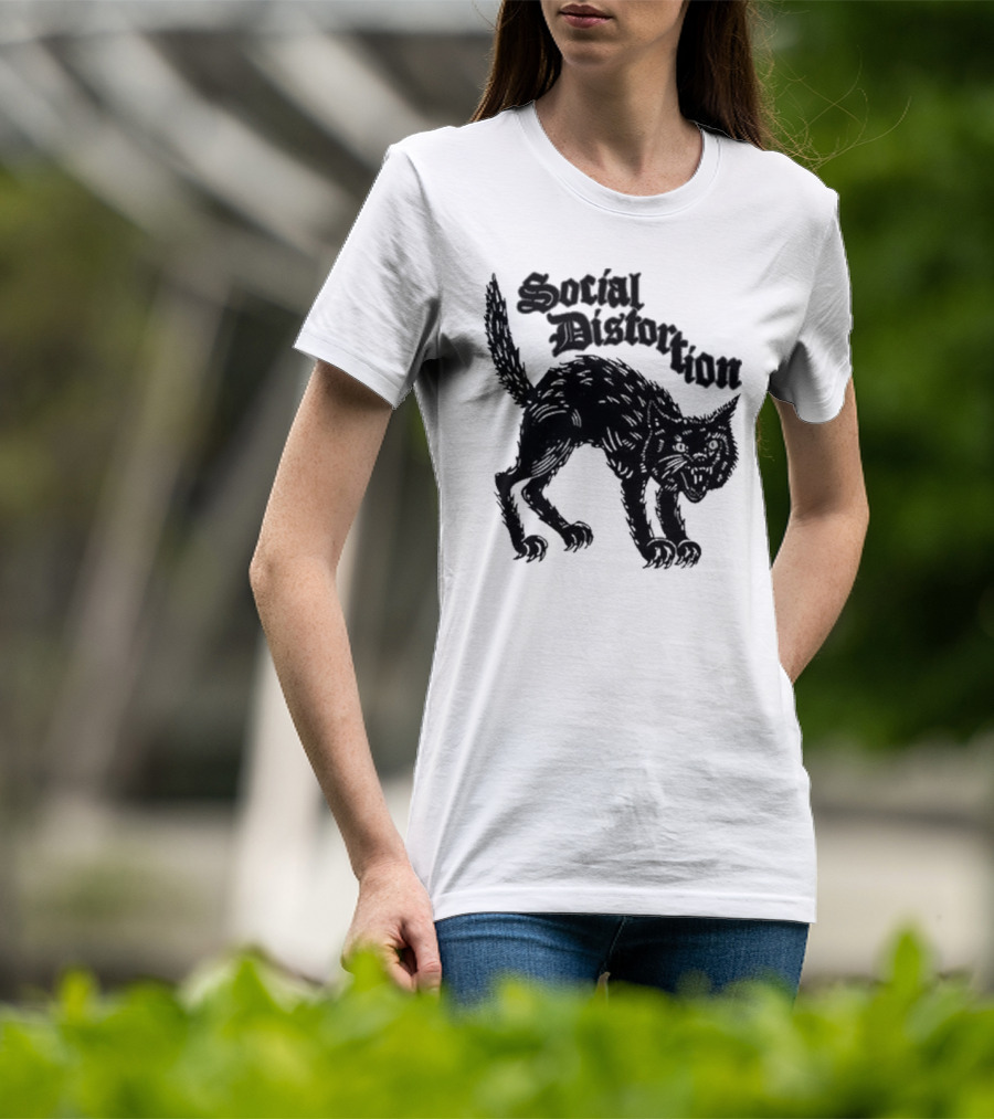 Social Distortion Black Kat Meow T-Shirt