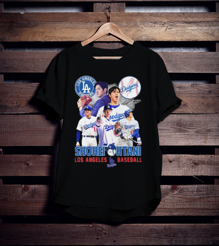 Los Angeles Dodgers Shohei Ohtani Baseball MVP Signature T-Shirt