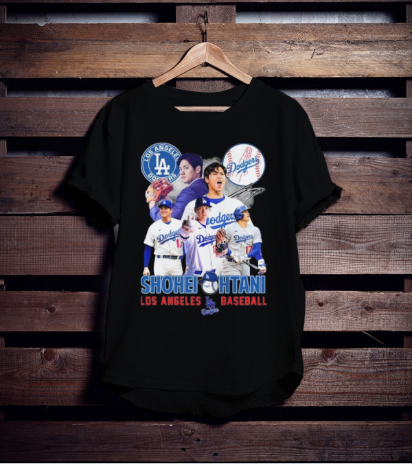 Los Angeles Dodgers Shohei Ohtani Baseball MVP Signature T-Shirt