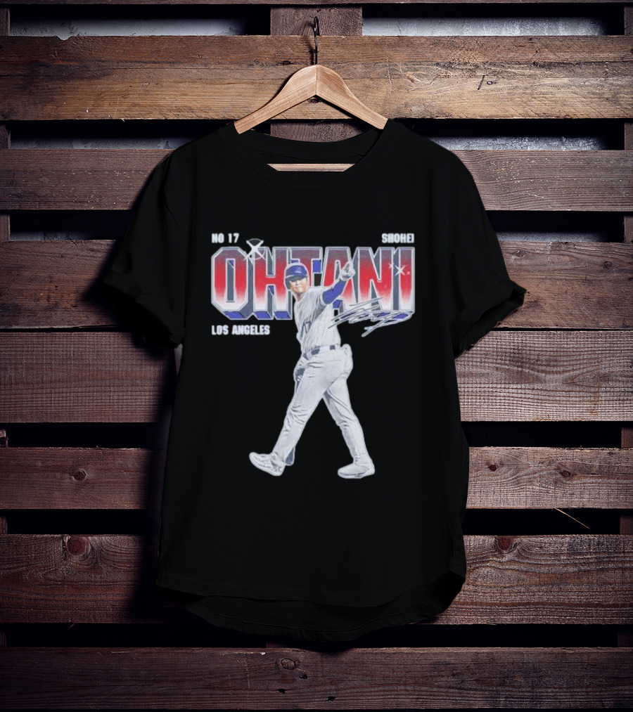 Shohei Ohtani No 17 Los Angeles Signature Baseball T-Shirt