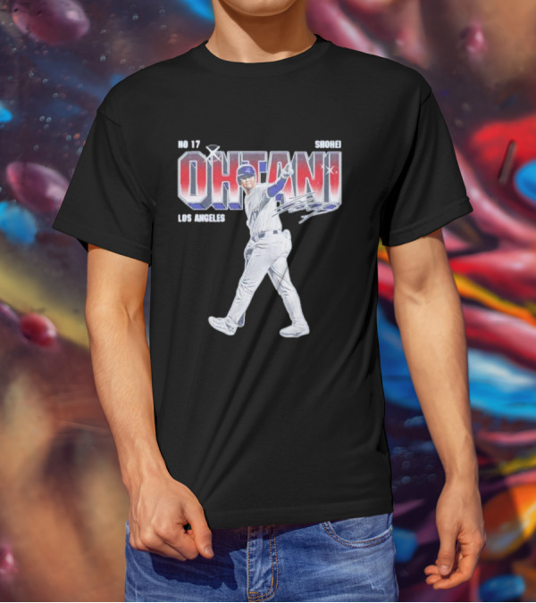 Shohei Ohtani No 17 Los Angeles Signature Baseball T-Shirt