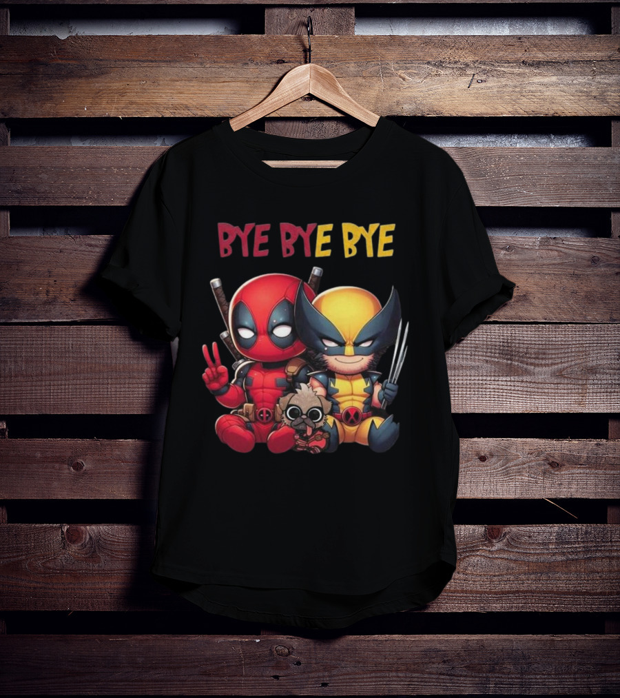 Deadpool Wolverine Bye Bye Bye Best Song For Hero Cute Chibi T-Shirt