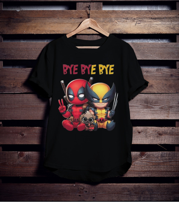 Deadpool Wolverine Bye Bye Bye Best Song For Hero Cute Chibi T-Shirt