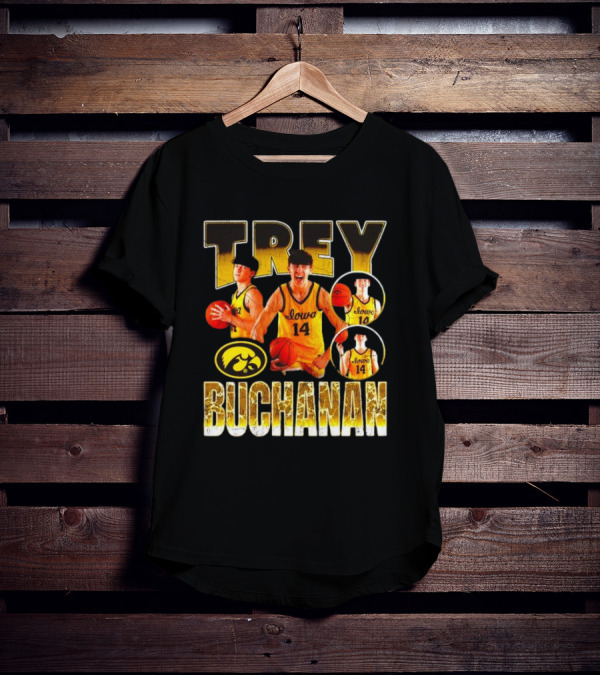 Trey Buchanan Iowa Hawkeyes Basketball Team Retro Jersey Number 14 T-Shirt