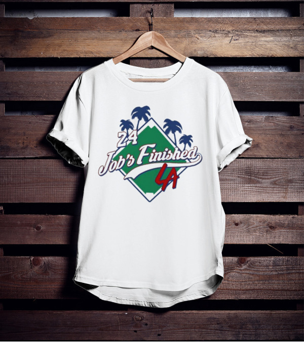 24 Job's Finished LA Dodgers Palm Trees Diamond T-Shirt