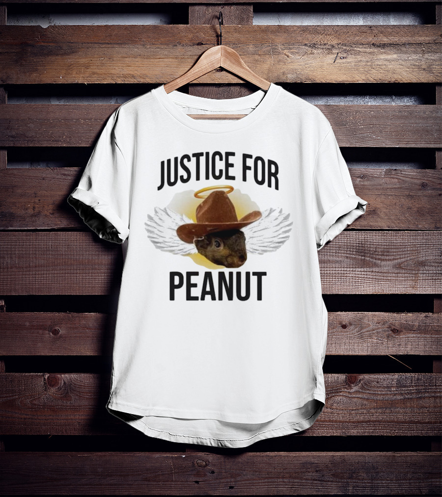 Justice For Peanut Angel Cowboy Wings T-Shirt