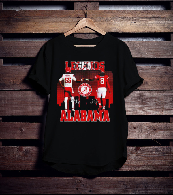 Alabama Crimson Tide Legends Thomas And Jones Signatures Cityline Red T-Shirt
