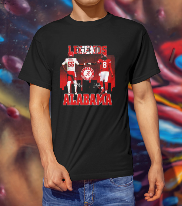 Alabama Crimson Tide Legends Thomas And Jones Signatures Cityline Red T-Shirt