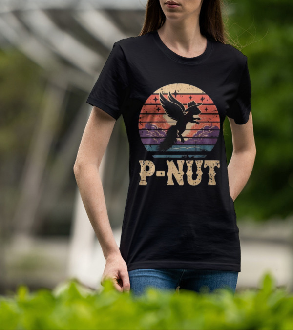 P-Nut Flying Squirrel In Hat With Sunset Sky Justice For Peanut T-Shirt