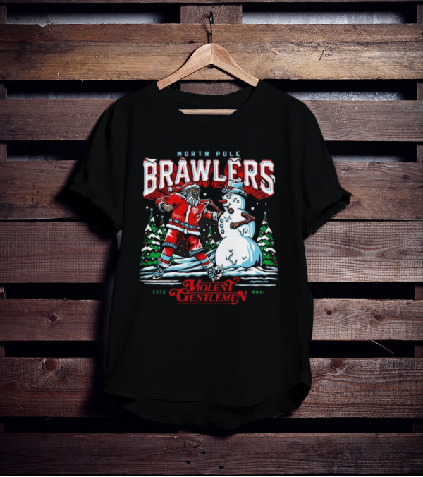 North Pole Brawlers Violent Gentlemen ESTD MMXI Christmas T-Shirt