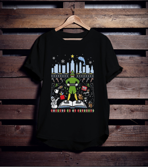 Smiling Is My Favorite Elf New York Christmas T-Shirt