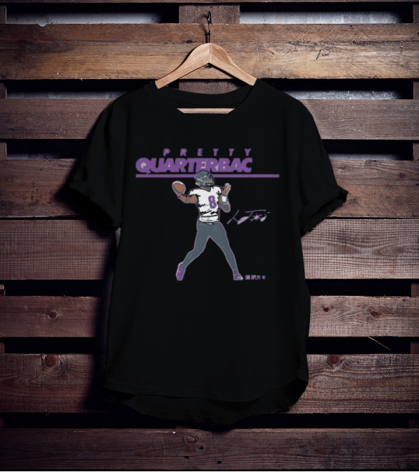 Lamar Jackson Pretty Quarterbac Purple Style Football Number 8 T-Shirt