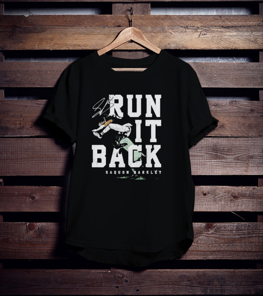Run It Back Saquon Barkley Signature Jump Over Philadelphia Eagles Player T-Shirt