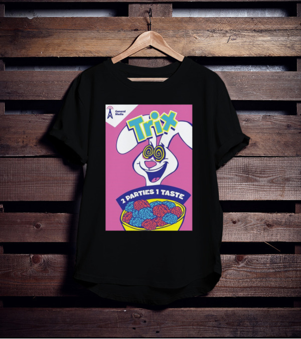 Trix Cereal Bunny With Swirled Eyes And Brain Bowl 2 Parties 1 Taste General Media T-Shirt