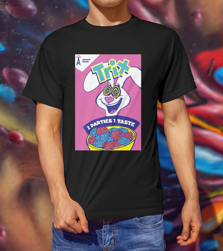 Trix Cereal Bunny With Swirled Eyes And Brain Bowl 2 Parties 1 Taste General Media T-Shirt
