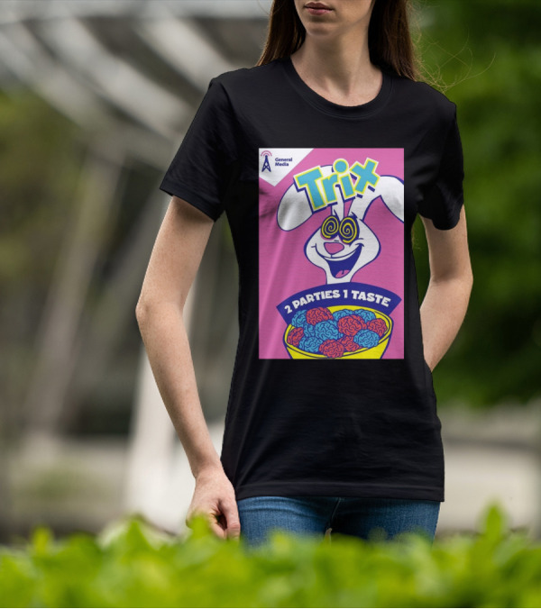 Trix Cereal Bunny With Swirled Eyes And Brain Bowl 2 Parties 1 Taste General Media T-Shirt
