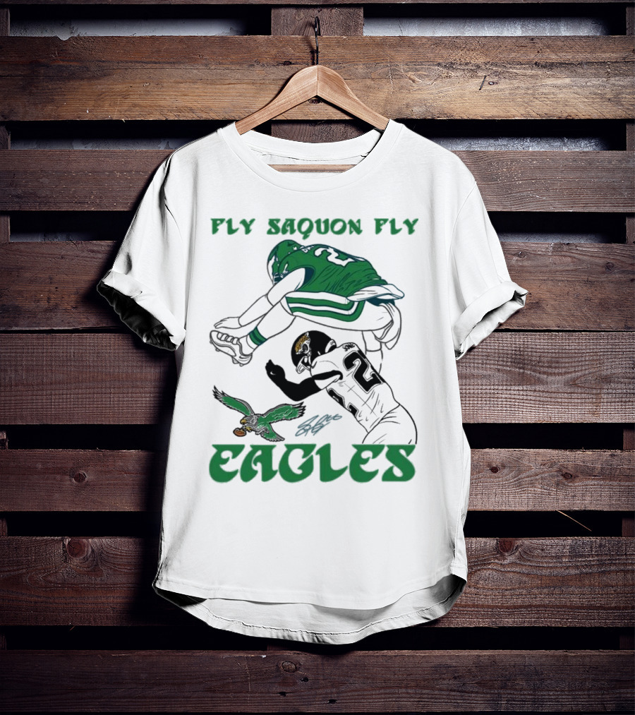 Fly Saquon Fly Eagles Reverse Hurdle Saquon Barkley Jarrian Jones T-Shirt