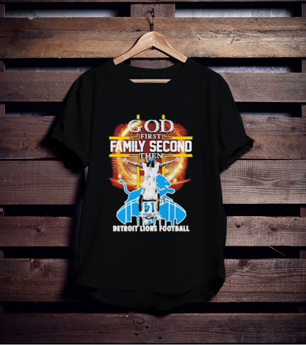 God First Family Second Detroit Lions Football Amon-Ra St. Brown Headstand T-Shirt